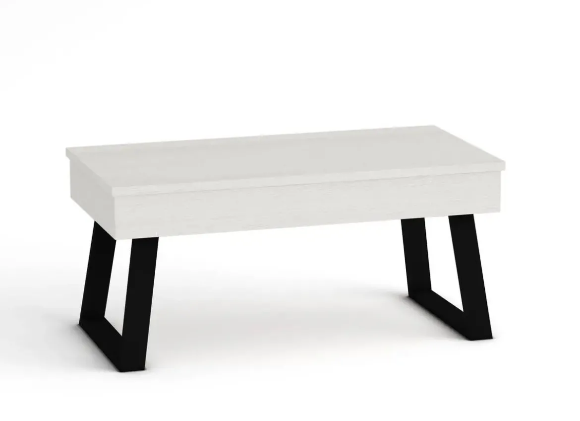 Mesa de Centro Elevable 100x50 cm con Patas Metálicas Trapecio M804