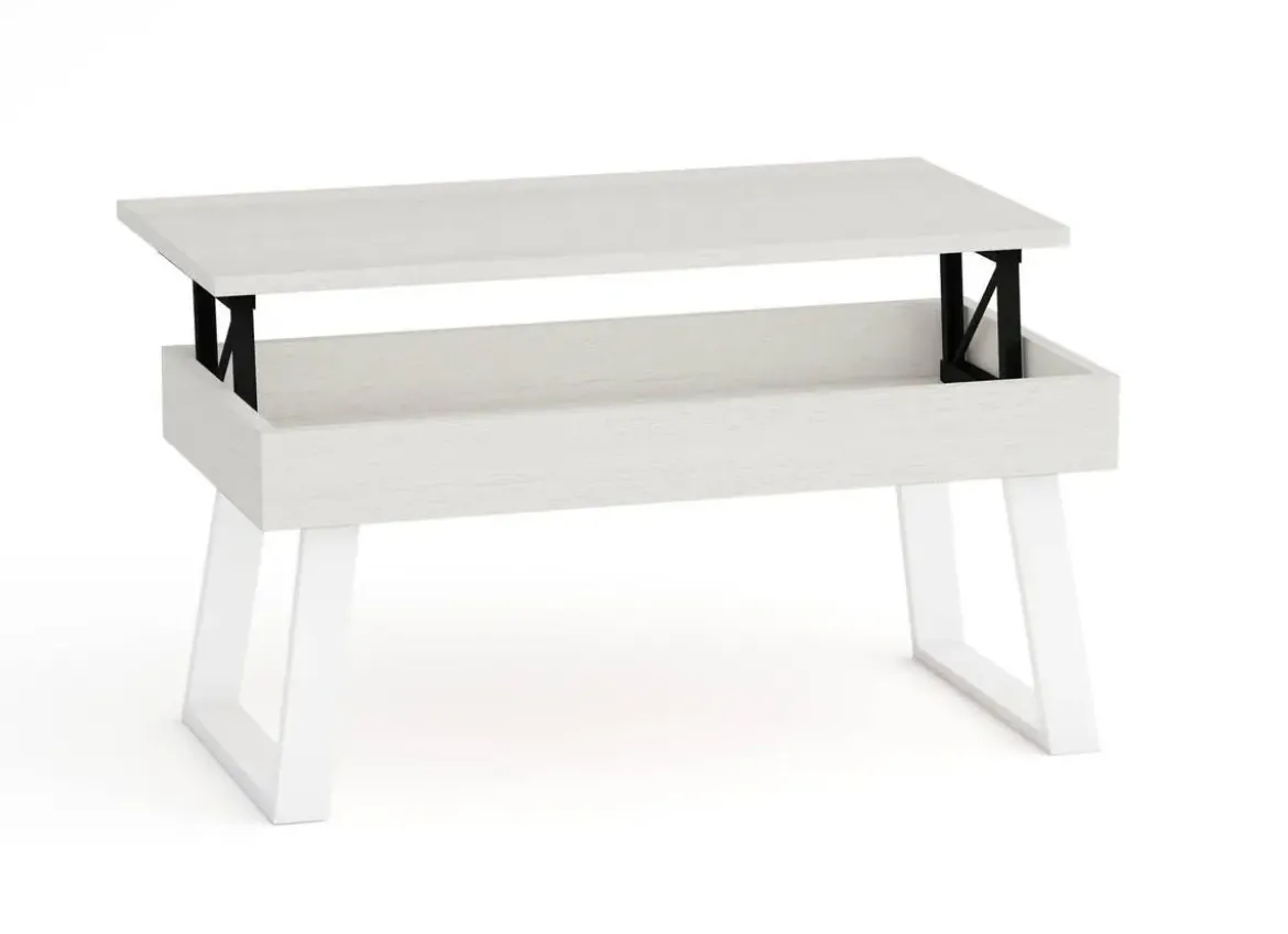 Mesa de Centro Elevable 100x50 cm con Patas Metálicas Trapecio M804