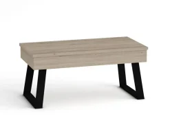 Mesa de Centro Elevable 100x50 cm con Patas Metálicas Trapecio M804