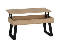 Mesa de Centro Elevable 100x50 cm con Patas Metálicas Trapecio M804
