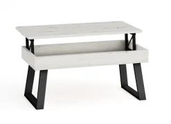 Mesa de Centro Elevable 100x50 cm con Patas Metálicas Trapecio M804