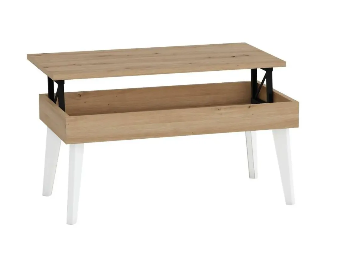 Mesa de Centro Elevable 100x50 cm con Pata Metálica Inclinada M814
