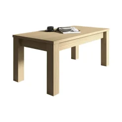 Mesa de Centro Elevable 100x50 cm con Patas Cuadradas Nuez M904