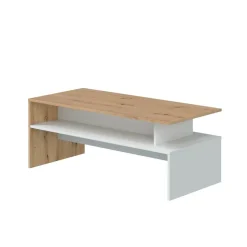 Mesa de Centro en Roble Nodi y Blanco Artik LYRA 011644W