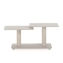 Mesa de Centro Giratoria de Cristal y Piedra Sinterizada ELVI