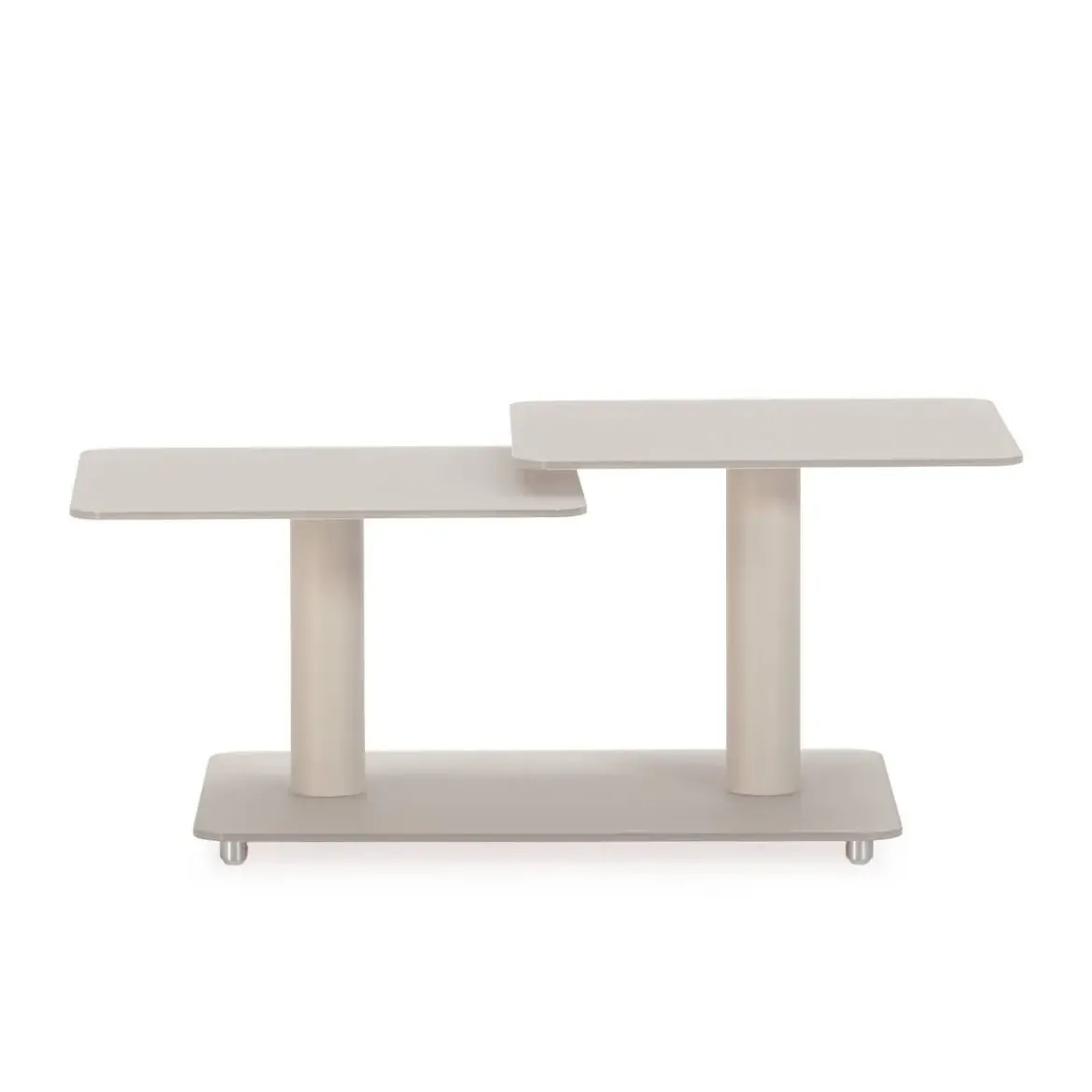 Mesa de Centro Giratoria de Cristal y Piedra Sinterizada ELVI