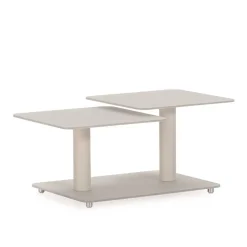 Mesa de Centro Giratoria de Cristal y Piedra Sinterizada ELVI