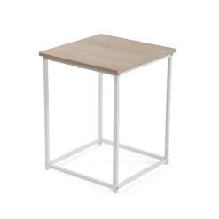 Mesa de Centro Industrial con Patas Metálicas Blancas TIGRIS 21301058
