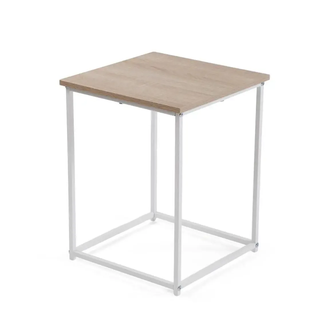 Mesa de Centro Industrial con Patas Metálicas Blancas TIGRIS 21301058