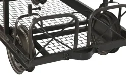 Mesa de Centro Industrial de Metal Negro con Tablero de Madera MB-208382