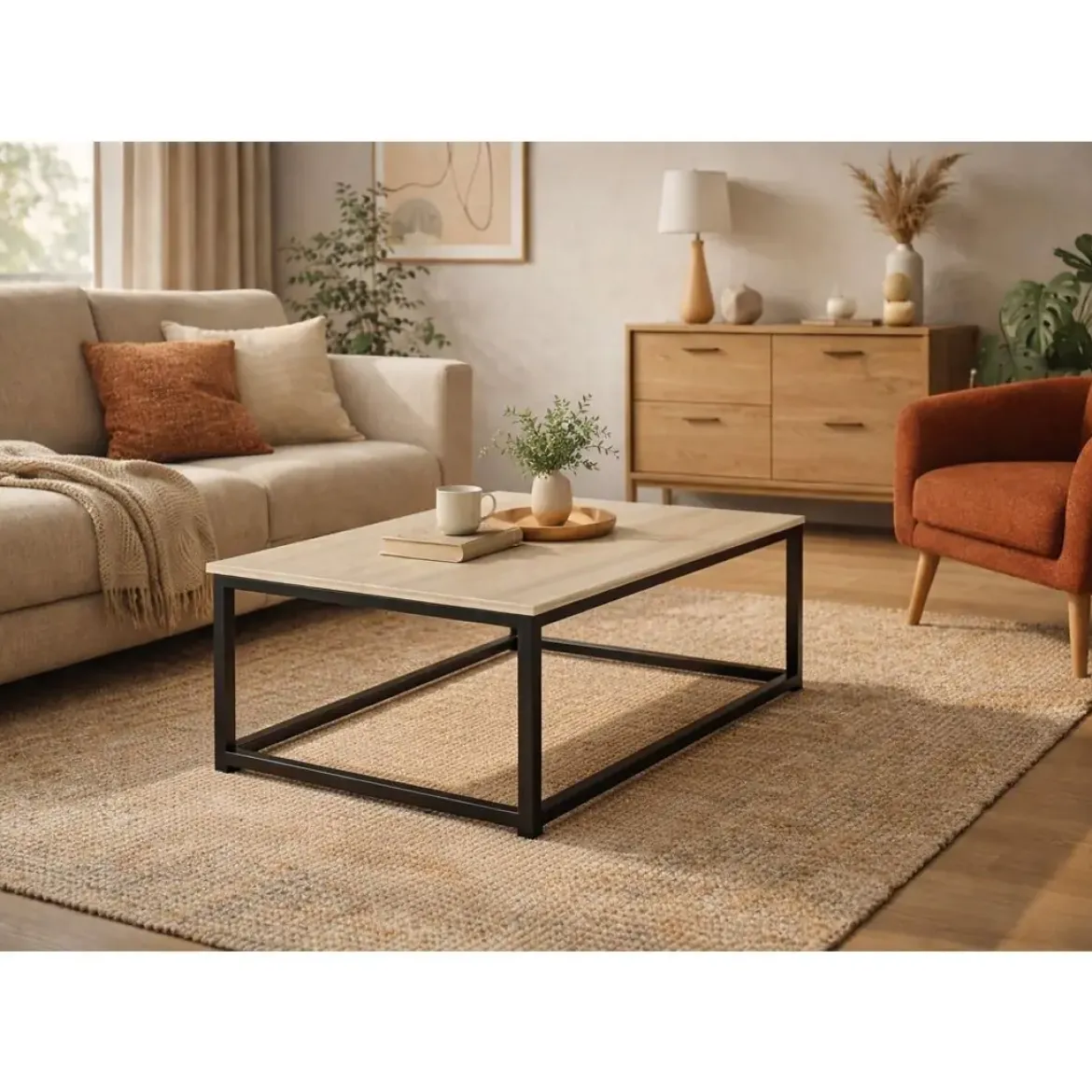 Mesa de Centro Madera-Metal BAVIERA MBLMCN0000021