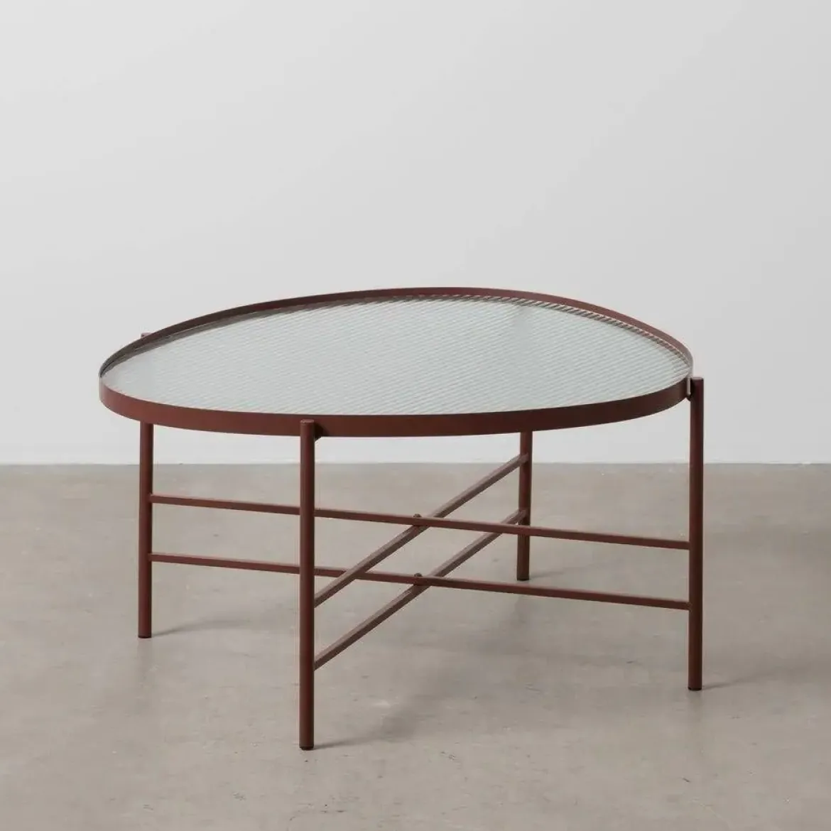 Mesa de Centro Moderna de Cristal y Metal Teja 611361