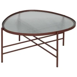 Mesa de Centro Moderna de Cristal y Metal Teja 611361