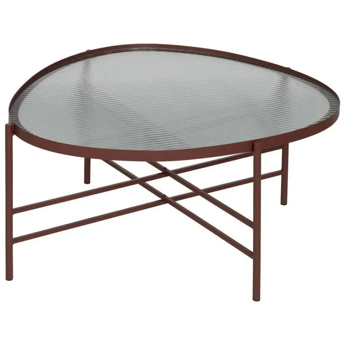 Mesa de Centro Moderna de Cristal y Metal Teja 611361