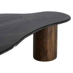 Mesa de Centro Mármol Negro y Madera 615493