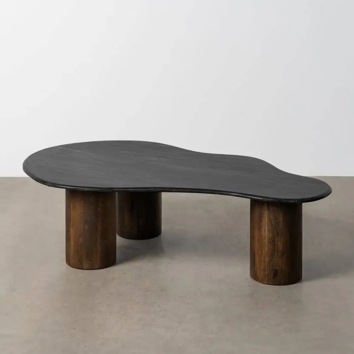 Mesa de Centro Mármol Negro y Madera 615493