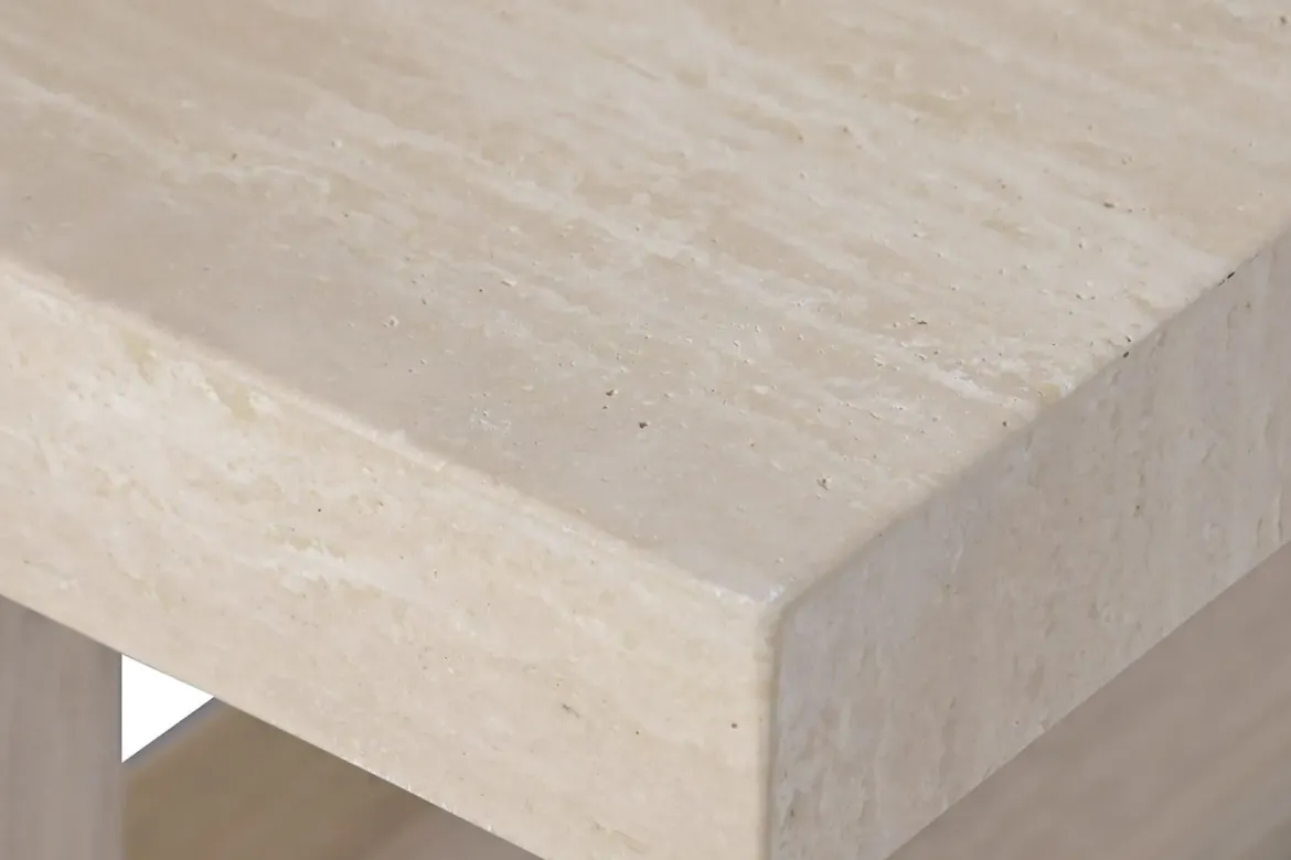 Mesa de Centro Mármol Travertino y Madera de Olmo 160 cm MB-226312