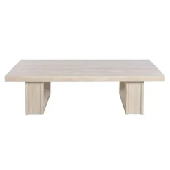 Mesa de Centro Mármol Travertino y Madera de Olmo 160 cm MB-226312