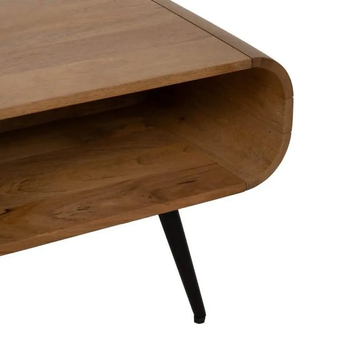 Mesa de Centro Natural en Madera de Mango con Cajón y Hueco 120 cm 612706