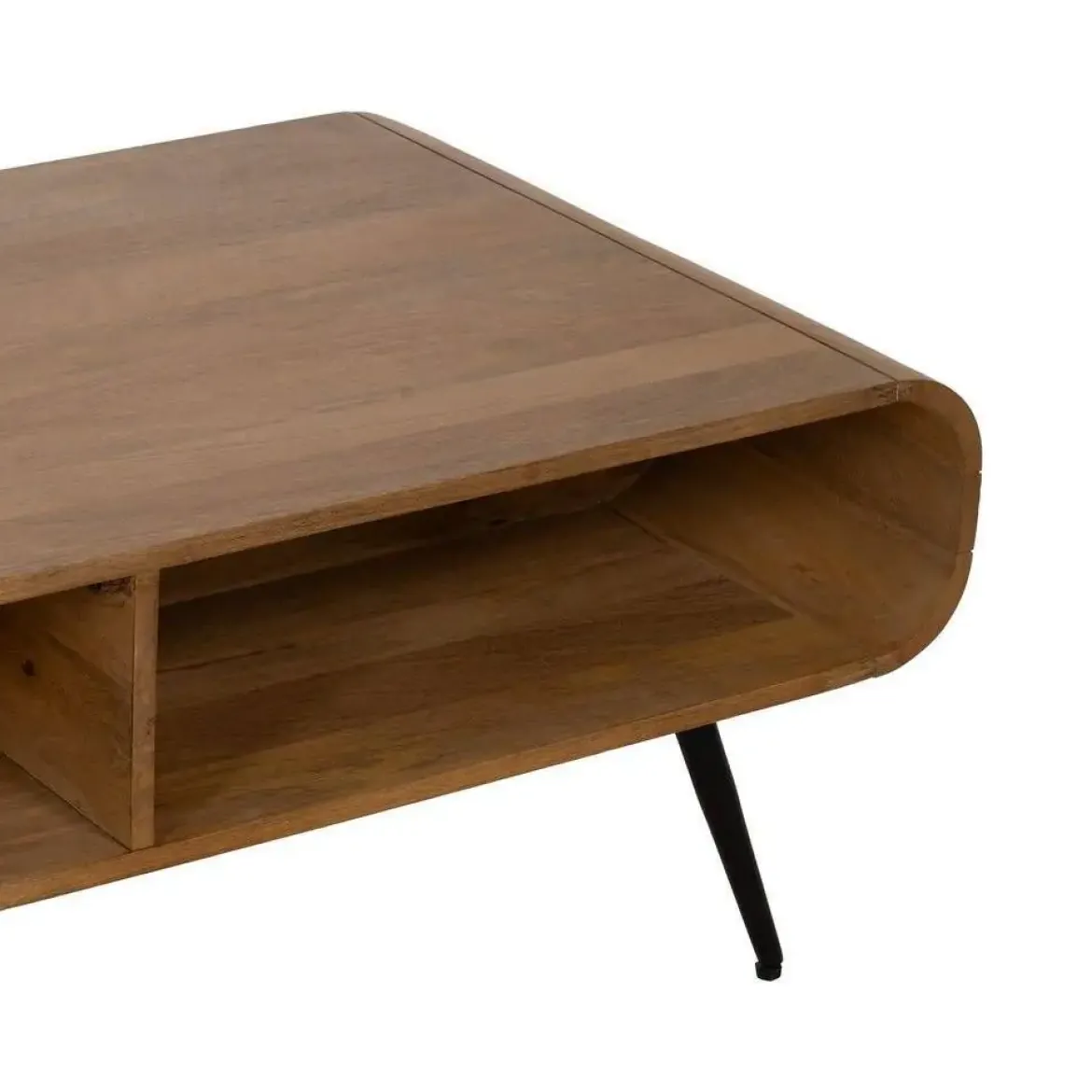 Mesa de Centro Natural en Madera de Mango con Cajón y Hueco 120 cm 612706