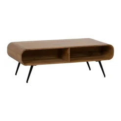 Mesa de Centro Natural en Madera de Mango con Cajón y Hueco 120 cm 612706