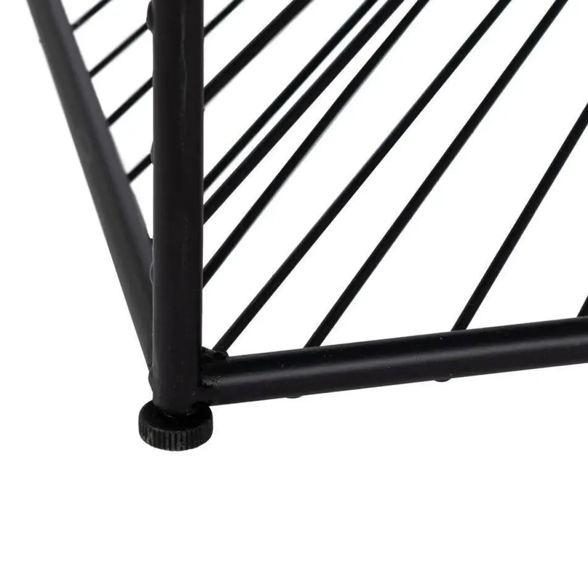 Mesa de Centro Negra 80 cm con Estructura Metálica y Tapa de Cristal 615015