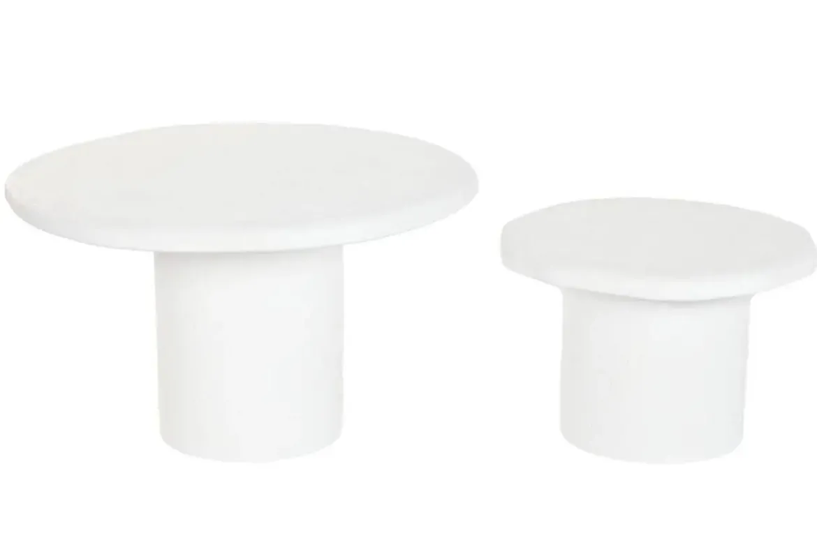 Mesa de Centro Nido Set de 2 Redondas en Madera Reciclada MANGO MB-219467