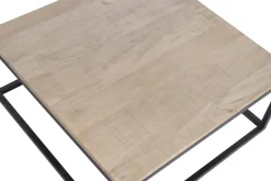 Mesa de Centro Nido Set 2 en Madera de Mango y Metal MB-227809