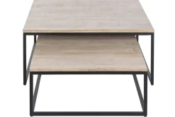 Mesa de Centro Nido Set 2 en Madera de Mango y Metal MB-227809