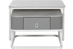 Mesa de Centro Nido Set 2 en Piedra Sinterizada con Estructura Metálica MB-217613
