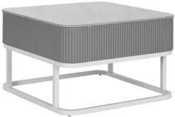 Mesa de Centro Nido Set 2 en Piedra Sinterizada con Estructura Metálica MB-217613