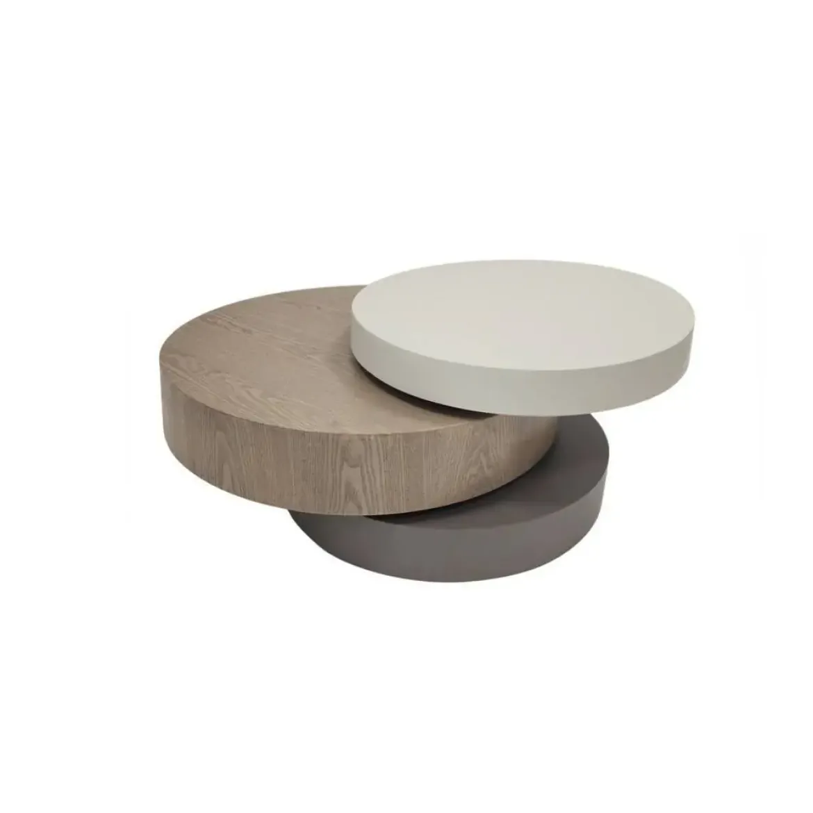 Mesa de Centro 3 Niveles Giratorios Efecto Madera 76-1016