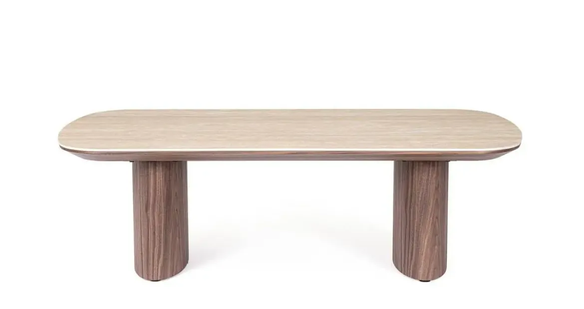 Mesa de Centro Nogal y Travertino EZEKIEL 0747346