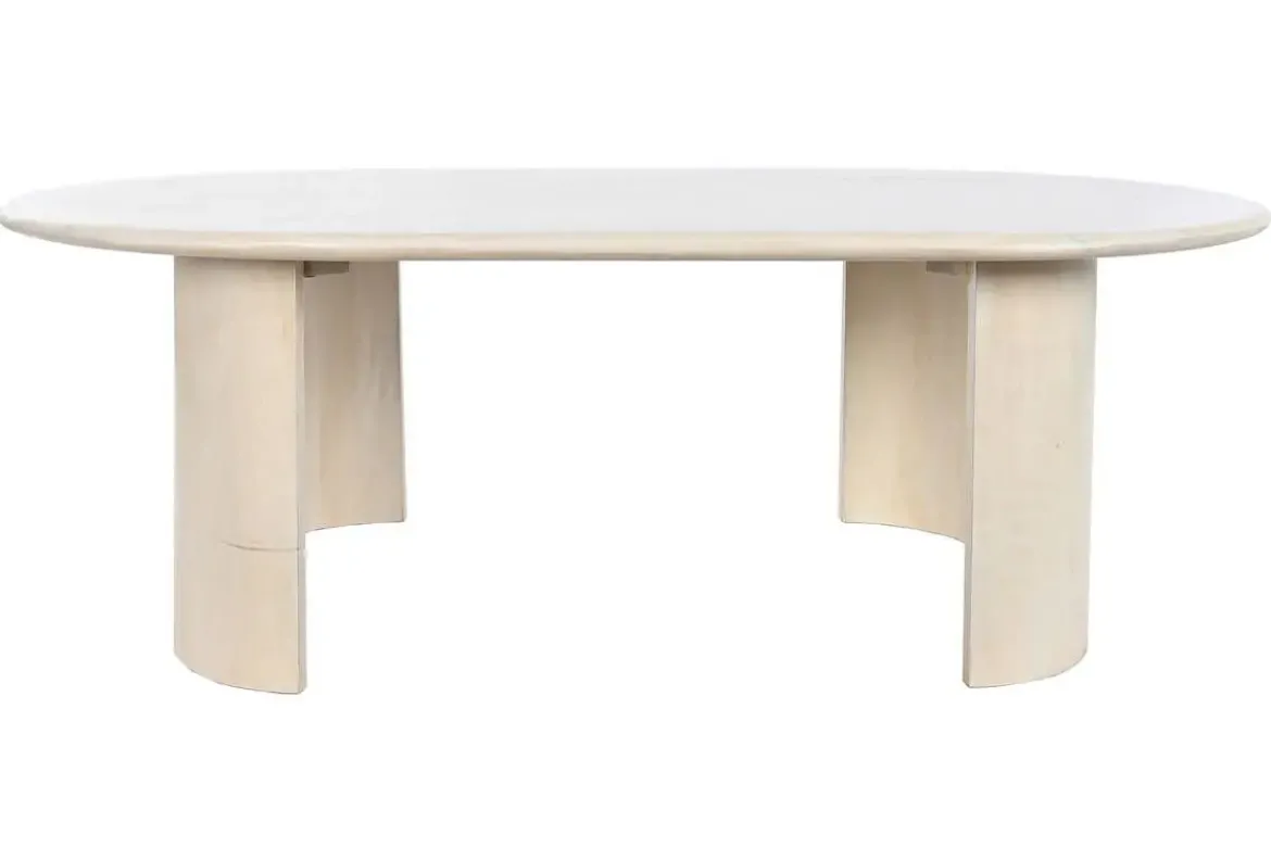 Mesa de Centro Ovalada de Madera de Mango Natural MB-205732
