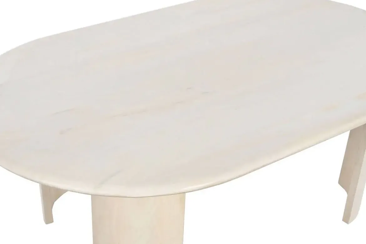 Mesa de Centro Ovalada de Madera de Mango Natural MB-205732