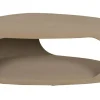 Mesa de Centro Ovalada de MDF Acabado Rugoso Color Arena MB-227610