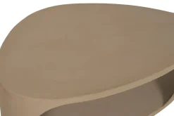 Mesa de Centro Ovalada de MDF Acabado Rugoso Color Arena MB-227610
