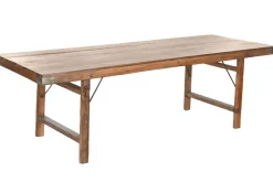 Mesa de Centro Plegable de Madera Reciclada Natural MB-216536