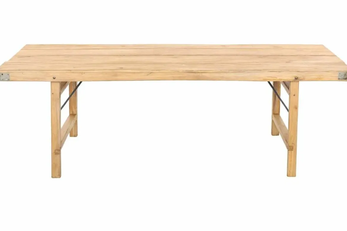 Mesa de Centro Plegable de Madera Reciclada Natural MB-229858