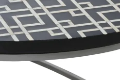 Mesa de Centro Rectangular de Taracea de Hueso y Metal MB-217977