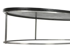 Mesa de Centro Rectangular de Taracea de Hueso y Metal MB-217977