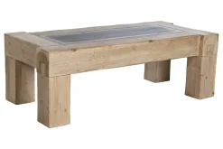 Mesa de Centro Rectangular de Madera de Abeto Natural MB-209218