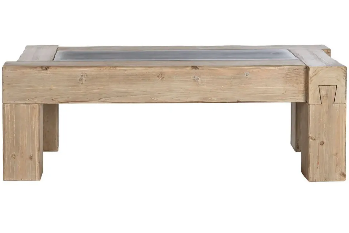 Mesa de Centro Rectangular de Madera de Abeto Natural MB-209218