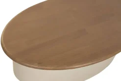 Mesa de Centro Rectangular en MDF y Madera de Abeto Crema MB-227612
