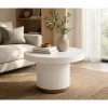 Mesa de Centro Redonda Blanca de Madera MDF MB-216606