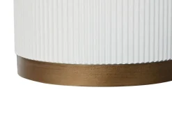 Mesa de Centro Redonda Blanca de Madera MDF MB-216606