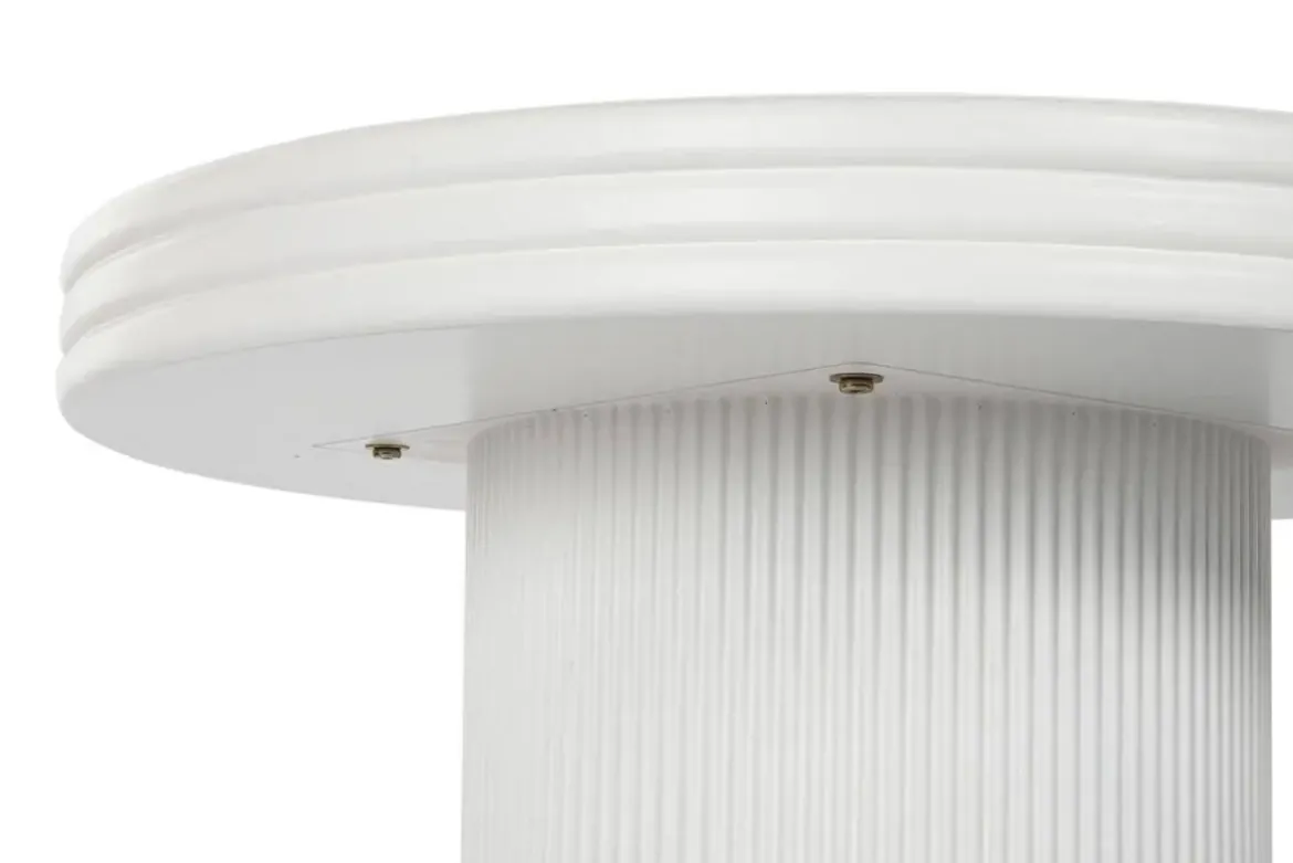 Mesa de Centro Redonda Blanca de Madera MDF MB-216606