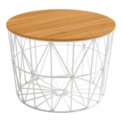 Mesa de Centro Redonda con Estructura Blanca Atlántico CG1108B