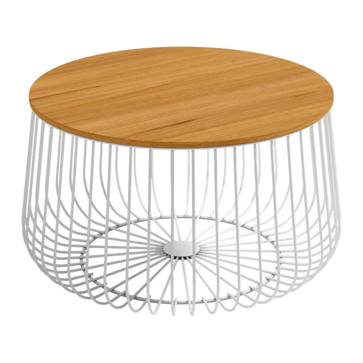 Mesa de Centro Redonda con Estructura Blanca ÍNDICO CG1106B