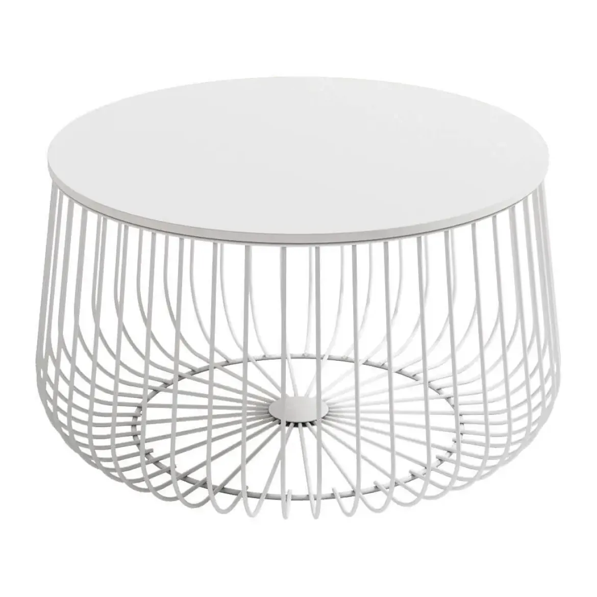 Mesa de Centro Redonda con Estructura Blanca ÍNDICO CG1106B